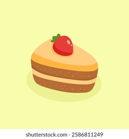 image of a piece of chocolate cake with cream cheese and strawberries on top