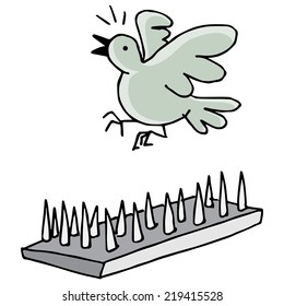 An image of pigeon spikes.