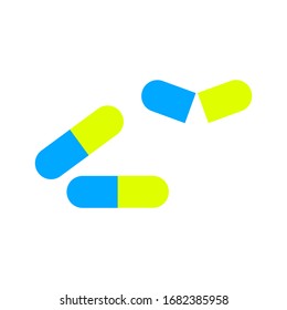 Image of pill for medical or health icons. Medicines or colorful pills for health care symbols. Vector image of this pill in a white background.