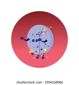 
Image of pills, capsules. The character is invented for animation. Fatment, bioadditive, medicine.