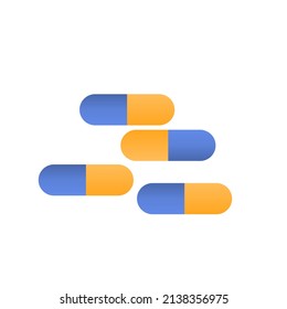 image of pills on a white background, vector illustration