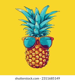 Bild eines Ananas mit Sonnenbrille