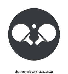 Image of ping pong rackets in black circle, isolated on white