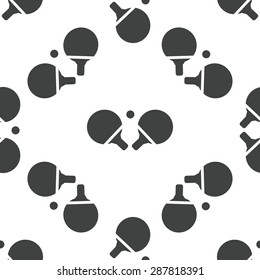 Image of ping-pong rackets and ball, repeated on white background