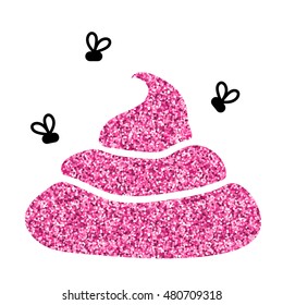 Image of pink glitter shit. White background. vector illustration