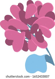 Imagen de hidrangea rosa. Ilustración botánica para crear logotipos. Fondos, tarjetas, decoración de bodas.