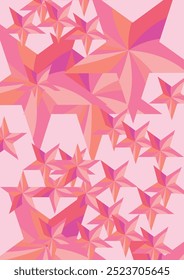 The image of pink stars arranged in a row creates an image.