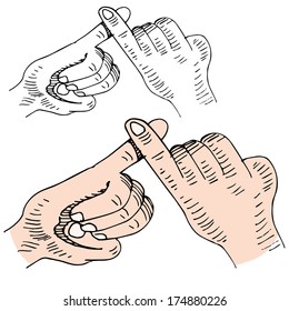 An image of a pinky swear handshake.