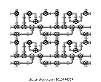 Image of piping composed  of pipes and valves.