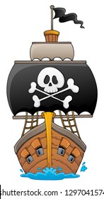 Image with pirate vessel theme 1 - eps10 vector illustration.