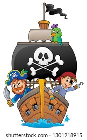 Image with pirate vessel theme 4 - eps10 vector illustration.