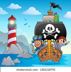 Image with pirate vessel theme 5 - eps10 vector illustration.
