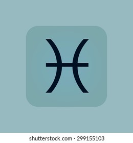 Image of Pisces zodiac symbol in square, on pale blue background