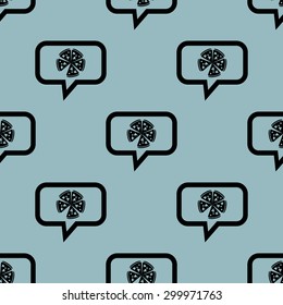 Image of pizza in chat bubble, repeated on pale blue background