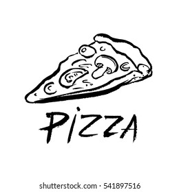Image of pizza to the menu or postcards in cafes.