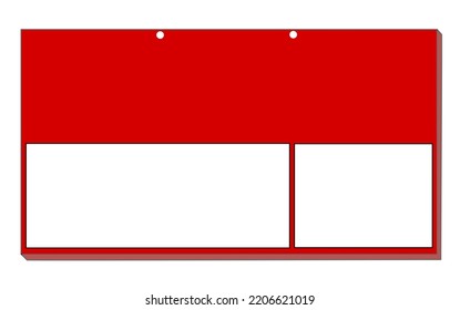 Image of a plain red checkered board sign with two white squares. vector illustration. suitable for sales signs along with price writing