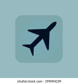 Image of plane in square, on pale blue background
