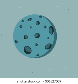 Image of of the planet with craters in space.