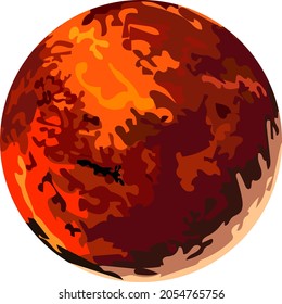 Image of the planet mars, planet mars in watercolor, solar system,
planet,
space