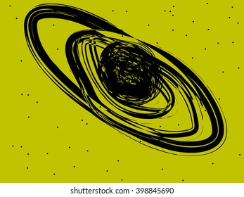 Image of the planet and stars in space