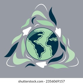 una imagen del planeta que habla de la importancia del reciclaje para el sustento de la vida