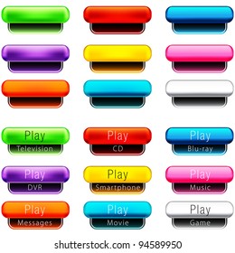 Imagen de un juego de botones con forma de píldora de juego.