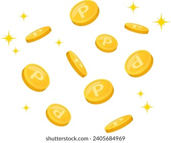 Image of point coins pouring down