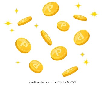 Image of point coins pouring down