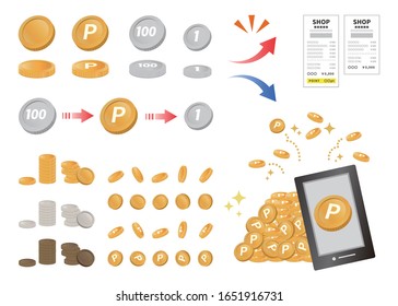 Image of point service. I get this and use it. Image of Japanese money and point circumstances.