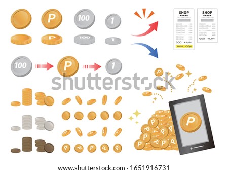 Image of point service. I get this and use it. Image of Japanese money and point circumstances.