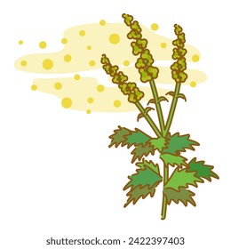 Image of pollen scattered from ragweed, which causes hay fever