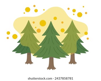 Image of pollen scattering, vector illustration