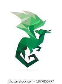 Image of a polygonal dragon. low poly vector illustration