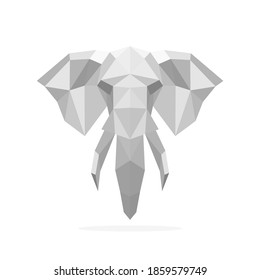 Image of polygonal elephant. logo vector illustration