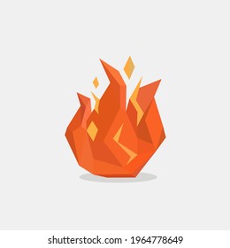 Image of polygonal fire. fire logo vector illustration in low poly.