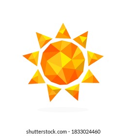 Imagen de sol poligonal. ilustración vectorial