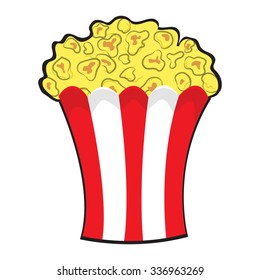 Image of popcorn with a thick black stroke