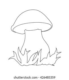 Image of porcini. Can be used for coloring book. Vector illustration.