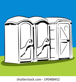 An image of portable public toilets.