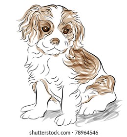Imagen de un perro perrito de perrito de despedida del rey charles.