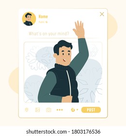 Image post concept greetings in winter illustration for banner, poster, website, etc.