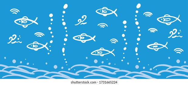 Image poster of beautiful seafood of the waves