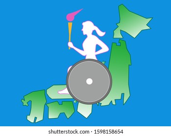 Image poster of the Torch Relay for the International Sports Festival for the Disabled held in Japan.