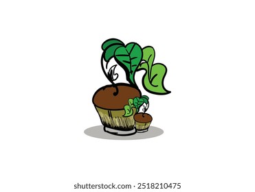 image of a pot with flowers doodle art