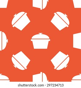 Image of pot with lid, repeated on orange background