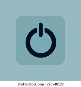 Image of power symbol in square, on pale blue background