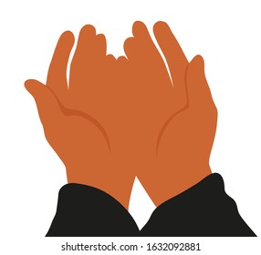 The image of prayer hand. Isolated. White background.