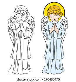Imagen de un ángel rezando.
