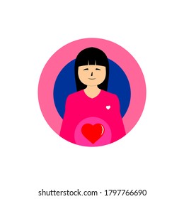 image of a pregnant woman in a circle