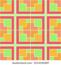 Image presents an intricate geometric pattern with a harmonious blend of autumnal shades. Geometric Harmony in Autumn Hues.